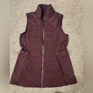 Lululemon Down for it All vest, Dark Adobe. Size 8.
